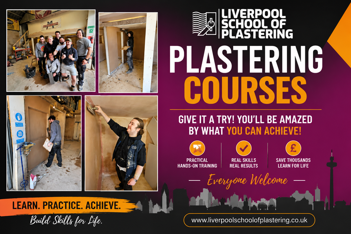 We're starting up at Liverpool School of Plastering