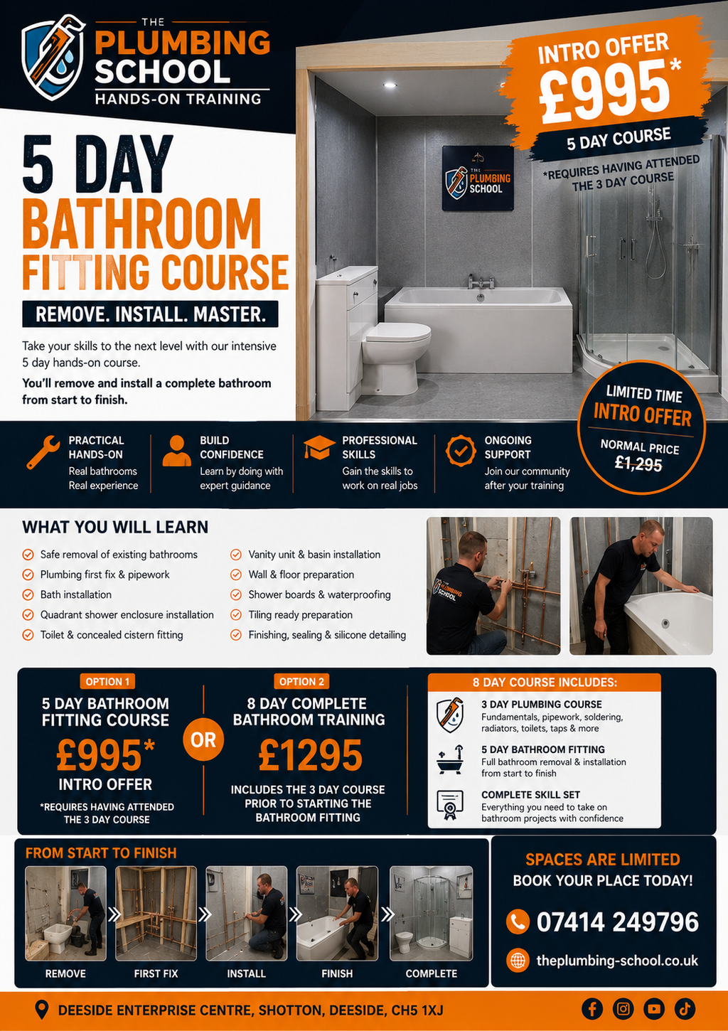 5 Day Bathroom Fitting Course (Deeside)