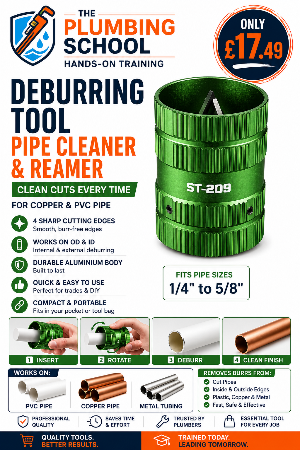 Pipe deburring tool