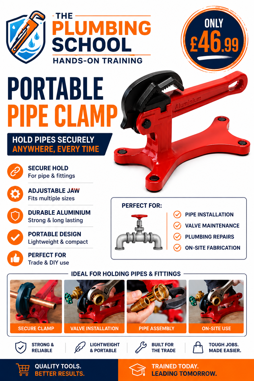 Portable pipe clamp